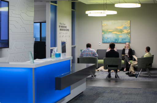 A group of young professionals in a meeting.